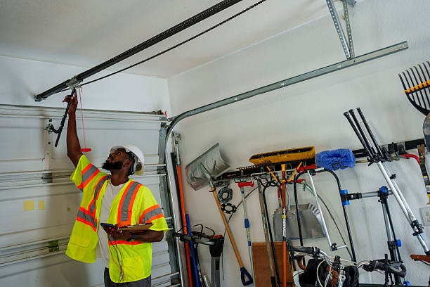 Professional Garage Door Installation technician working in Carolina Beach, NC